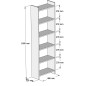 ΒΙΒΛΙΟΘΗΚΗ FB99226.12 ΜΕΛΑΜΙΝΗΣ SONΟMA-ΛΕΥΚΟ 48,5x22x160Υεκ.