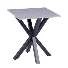 ΒΟΗΘΗΤΙΚΟ ΤΡΑΠΕΖΑΚΙ ΣΑΛΟΝΙΟΥ FB99471.05 GREY MARBLE TOP-ΜΑΥΡΗ ΜΕΤΑΛ.ΒΑΣΗ 50x50x55Yεκ.