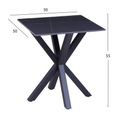 ΒΟΗΘΗΤΙΚΟ ΤΡΑΠΕΖΑΚΙ ΣΑΛΟΝΙΟΥ FB99471.04 BLACK MARBLE TOP-ΜΑΥΡΗ ΜΕΤΑΛ.ΒΑΣΗ 50x50x55Υεκ.