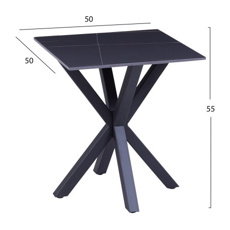 ΒΟΗΘΗΤΙΚΟ ΤΡΑΠΕΖΑΚΙ ΣΑΛΟΝΙΟΥ FB99471.04 BLACK MARBLE TOP-ΜΑΥΡΗ ΜΕΤΑΛ.ΒΑΣΗ 50x50x55Υεκ.