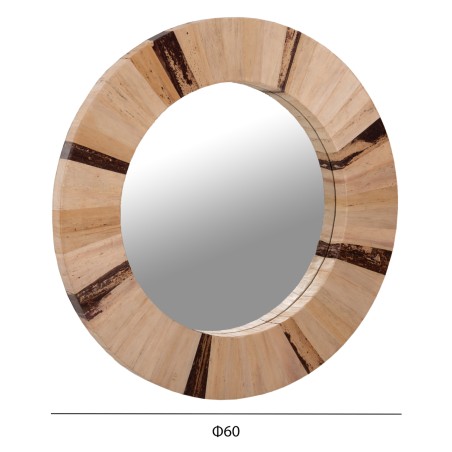 ΚΑΘΡΕΠΤΗΣ ΤΟΙΧΟΥ ΣΤΡΟΓΓΥΛΟΣ FB97837 ΠΛΑΙΣΙΟ ΙΝΕΣ ΦΟΙΝΙΚΑ ΦΥΣΙΚΟ ΧΡΩΜΑ Φ60x4εκ.