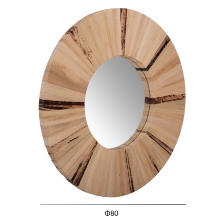 ΚΑΘΡΕΠΤΗΣ ΤΟΙΧΟΥ ΣΤΡΟΓΓΥΛΟΣ FB97838 ΠΛΑΙΣΙΟ ΙΝΕΣ ΦΟΙΝΙΚΑ ΦΥΣΙΚΟ ΧΡΩΜΑ Φ80x4εκ.