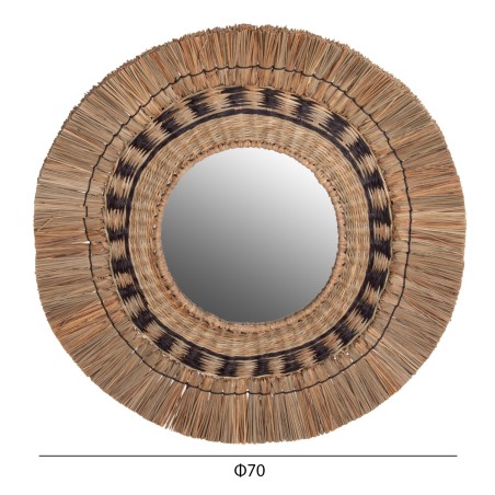 ΚΑΘΡΕΠΤΗΣ ΤΟΙΧΟΥ FB97834 ΜΕ ΠΛΕΚΤΟ ΠΛΑΙΣΙΟ MENDONG GRASS Φ70εκ ΣΕ ΜΑΥΡΟ & ΦΥΣΙΚΟ