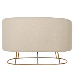 ΚΑΝΑΠΕΣ 2ΘΕΣΙΟΣ FB98492.20 ΕΚΡΟΥ ΜΠΟΥΚΛΕ ΥΦΑΣΜΑ ΜΕ ΧΡΥΣΗ ΒΑΣΗ 130x75x85Y εκ.