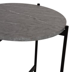 ΒΟΗΘΗΤΙΚΟ ΤΡΑΠΕΖΙ FB99589.02 MDF ΓΚΡΙ ΜΑΡΜΑΡΟ-ΜΑΥΡΗ ΜΕΤΑΛΛΙΚΗ ΒΑΣΗ Φ50x55Υεκ.