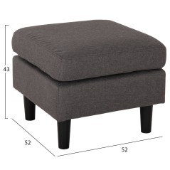 ΓΩΝΙΑΚΟΣ ΚΑΝΑΠΕΣ 3-ΘΕΣΙΟΣ FB93237.01 ΓΚΡΙ ΥΦΑΣΜΑ-ΜΑΥΡΑ ΨΗΛΑ ΠΟΔΙΑ 182x122x90Υεκ.