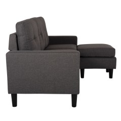 ΓΩΝΙΑΚΟΣ ΚΑΝΑΠΕΣ 3-ΘΕΣΙΟΣ FB93237.01 ΓΚΡΙ ΥΦΑΣΜΑ-ΜΑΥΡΑ ΨΗΛΑ ΠΟΔΙΑ 182x122x90Υεκ.