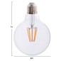 ΛΑΜΠΤΗΡΑΣ GLOBO LED FILAMENT 8W E27 3000K ΔΙΑΦΑΝΟΣ DIMMABLE FB94050.01
