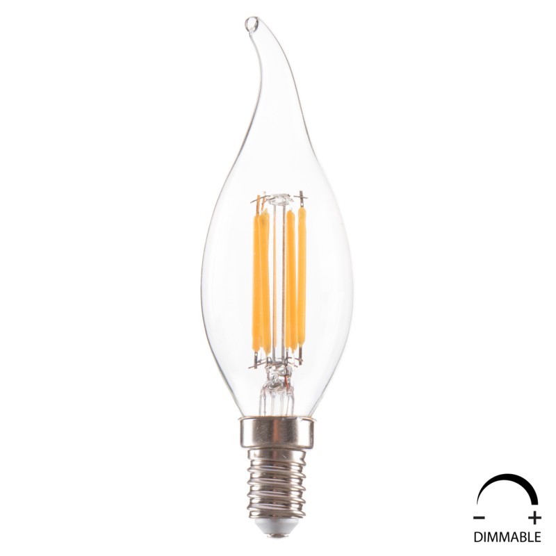 ΛΑΜΠΤΗΡΑΣ FB94047.01 ΣΤΥΛ ΦΛΟΓΑ LED FILAMENT 6W E14 3000K ΔΙΑΦΑΝΟ DIMMABLE