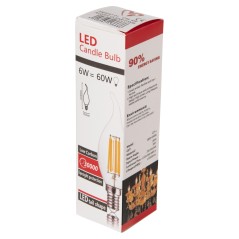 ΛΑΜΠΤΗΡΑΣ FB94047.01 ΣΤΥΛ ΦΛΟΓΑ LED FILAMENT 6W E14 3000K ΔΙΑΦΑΝΟ DIMMABLE