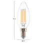 ΛΑΜΠΤΗΡΑΣ LED FILAMENT 4W E14 3000K ΔΙΑΦΑΝΟΣ DIMMABLE FB94048.01