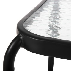 ΒΟΗΘΗΤΙΚΟ ΤΡΑΠΕΖΑΚΙ ΕΞ.ΧΩΡΟΥ ΤΕΤΡΑΓΩΝΟ FB95975.01 ΑΝΘΡΑΚΙ ΜΕΤΑΛΛΟ-ΓΥΑΛΙ 41x41x43Υεκ
