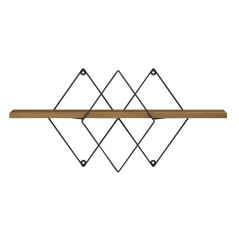 ΕΠΙΤΟΙΧΙΟ ΡΑΦΙ FB98934.11 ΜΕΛΑΜΙΝΗ ΣΕ ΟΑΚ ΧΡΩΜΑ-ΜΕΤΑΛΛΟ ΜΑΥΡΟ 60x14x36Υεκ.