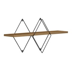 ΕΠΙΤΟΙΧΙΟ ΡΑΦΙ FB98934.11 ΜΕΛΑΜΙΝΗ ΣΕ ΟΑΚ ΧΡΩΜΑ-ΜΕΤΑΛΛΟ ΜΑΥΡΟ 60x14x36Υεκ.