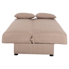 ΚΑΝΑΠΕΣ ΚΡΕΒΑΤΙ FB93271.04 ΤΡΙΘΕΣΙΟΣ- ΜΠΕΖ ΥΦΑΣΜΑ 193x82x81Υεκ.