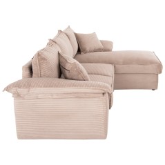 ΓΩΝΙΑΚΟΣ ΚΑΝΑΠΕΣ-ΚΡΕΒΑΤΙ ΜΕ ΑΠΟΘ.ΧΩΡΟ FB93276.01R ΜΠΕΖ ΥΦΑΣΜΑ 256x91-159x87Υεκ.