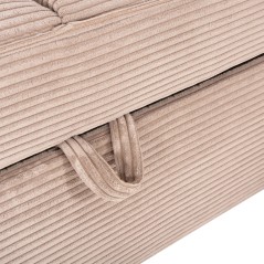 ΓΩΝΙΑΚΟΣ ΚΑΝΑΠΕΣ-ΚΡΕΒΑΤΙ ΜΕ ΑΠΟΘ.ΧΩΡΟ FB93276.01R ΜΠΕΖ ΥΦΑΣΜΑ 256x91-159x87Υεκ.