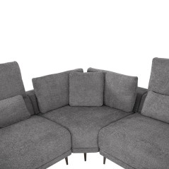 ΚΑΝΑΠΕΣ ΓΩΝΙΑ FB93269.03 ΓΚΡΙ ΥΦΑΣΜΑ-ΑΝΘΡΑΚΙ ΠΟΔΙΑ 314x314x90-102Yεκ.