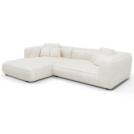 ΚΑΝΑΠΕΣ ΓΩΝΙΑ (ΑΡΙΣΤΕΡΗ) 3-ΘΕΣΙΟΣ FB93280.02L ΛΕΥΚΟ ΥΦΑΣΜΑ 252x160x70-90Υεκ