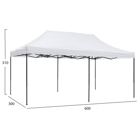 ΚΙΟΣΚΙ/GAZEBO FB96312 ΠΤΥΣΣΟΜΕΝΟ-ΣΚΕΛΕΤΟΣ ΜΕΤΑΛ.ΜΑΥΡΟΣ-ΛΕΥΚΟ ΥΦΑΣΜΑ 3x6x3,10Yμ