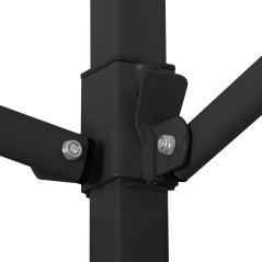 ΚΙΟΣΚΙ/GAZEBO FB96312 ΠΤΥΣΣΟΜΕΝΟ-ΣΚΕΛΕΤΟΣ ΜΕΤΑΛ.ΜΑΥΡΟΣ-ΛΕΥΚΟ ΥΦΑΣΜΑ 3x6x3,10Yμ