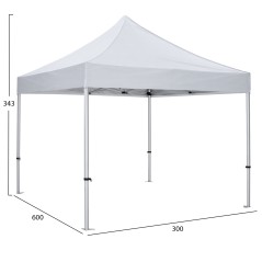 GAZEBO FB96313 ΠΤΥΣΣΟΜ.-ΕΠΑΓΓΕΛΜΑΤΙΚΗ ΧΡΗΣΗ-ΣΚΕΛΕΤΟΣ ΑΛΟΥΜ.ΑΣΗΜΙ-ΛΕΥΚΟ ΥΦΑΣΜΑ 3x3x3,43Yμ