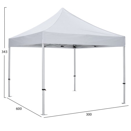 GAZEBO FB96313 ΠΤΥΣΣΟΜ.-ΕΠΑΓΓΕΛΜΑΤΙΚΗ ΧΡΗΣΗ-ΣΚΕΛΕΤΟΣ ΑΛΟΥΜ.ΑΣΗΜΙ-ΛΕΥΚΟ ΥΦΑΣΜΑ 3x3x3,43Yμ