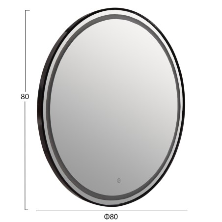 ΚΑΘΡΕΠΤΗΣ ΤΟΙΧΟΥ ΣΤΡΟΓΓΥΛΟΣ FB94503.01 ΑΛΟΥΜΙΝΙΟ ΣΕ ΜΑΥΡΟ-ΦΩΤΙΣΜΟΣ LED Φ80εκ.