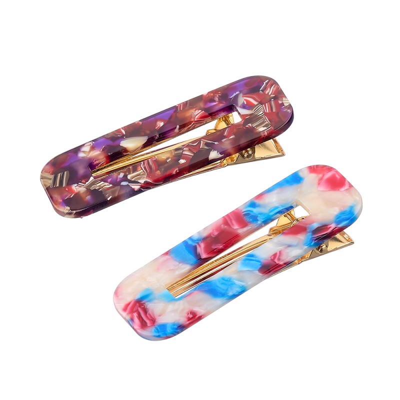 Σετ 2 Πιαστράκια Μαλλιών με Εμπριμέ Σχέδιο