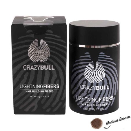 Ίνες Κάλυψης Αραίωσης Μαλλιών Crazy Bull Hair Building Lightning Fibers Ανοιχτό Καφέ 22g