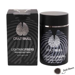Ίνες Κάλυψης Αραίωσης Μαλλιών Crazy Bull Hair Building Lightning Fibers Σκούρο Καφέ 22g