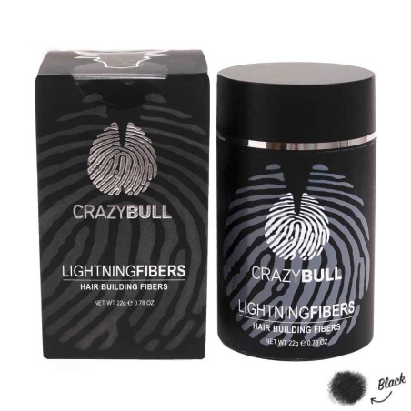 Ίνες Κάλυψης Αραίωσης Μαλλιών Crazy Bull Hair Building Lightning Fibers Μελαχρινό 22g