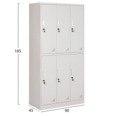 ΦΟΡΙΑΜΟΣ ΜΕΤΑΛΛΙΚΟΣ ΜΕ 6 ΝΤΟΥΛΑΠΙΑ & ΚΛΕΙΔΑΡΙΑ HM5546.11 90Χ45Χ185Υ εκ.