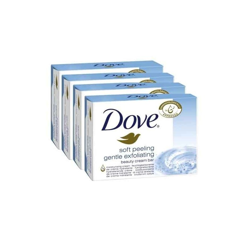 Dove Soft Peeling Gentle Exfoliating Σαπούνι Απολέπισης, Προσφορά 3 + 1 Δώρο 4x100gr.