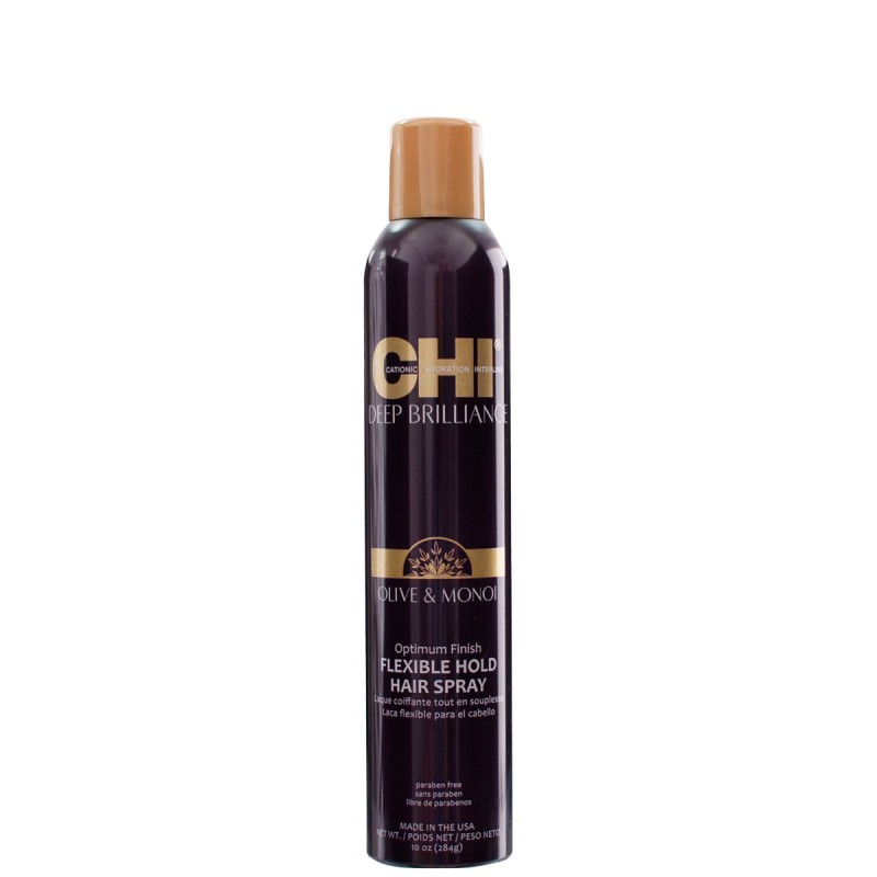 CHI Deep Brilliance Olive & Monoi Optimum Finish Flexible Hold Hair Spray 284ml.