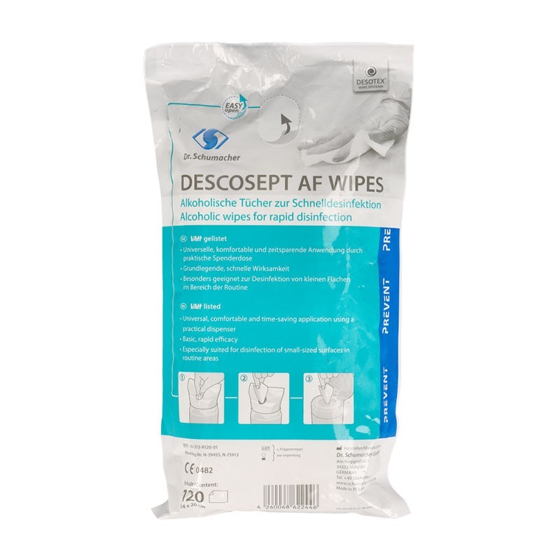 Ανταλλακτικά μαντηλάκια απολύμανσης μεταλλικών επιφανειών Descosept AF wipes