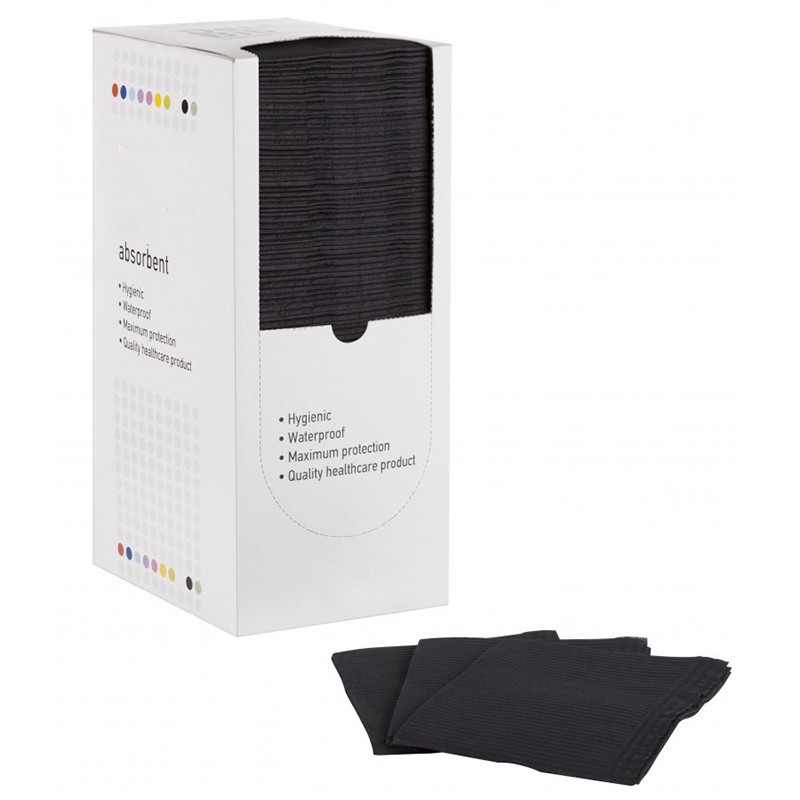 Πετσέτες manicure pedicure μαύρες μιας χρήσεως 125τεμ.