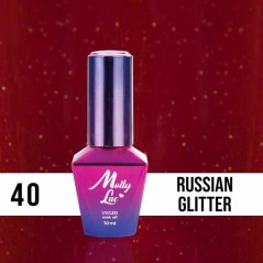 Ημιμόνιμο βερνίκι Molly Lac - Elite Women - Russian Glitter 10ml N°40