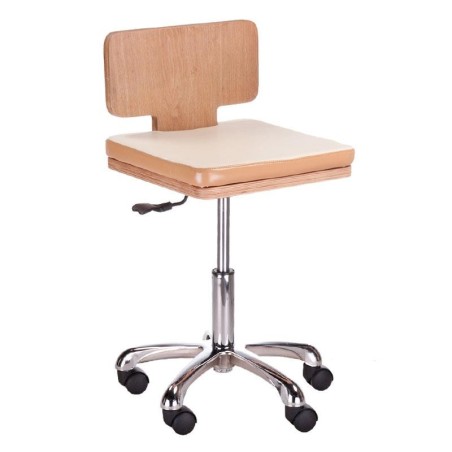 Τροχήλατο σκαμπό αισθητικής με πλάτη