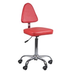 Τροχήλατο σκαμπό καρέκλα με πλάτη αισθητικής και κομμωτηρίου