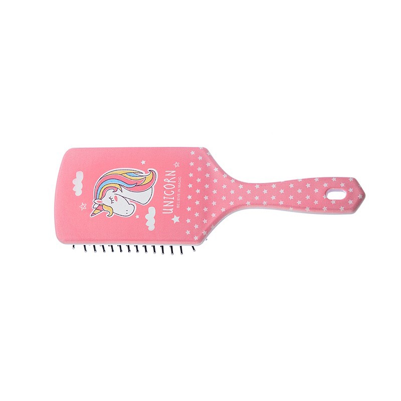 Βούρτσα Ξεμπερδέματος Χτενίσματος Πλακέ Μονόκερος ροζ Βούρτσα Ξεμπερδέματος Χτενίσματος Πλακέ Μονόκερος ροζ
