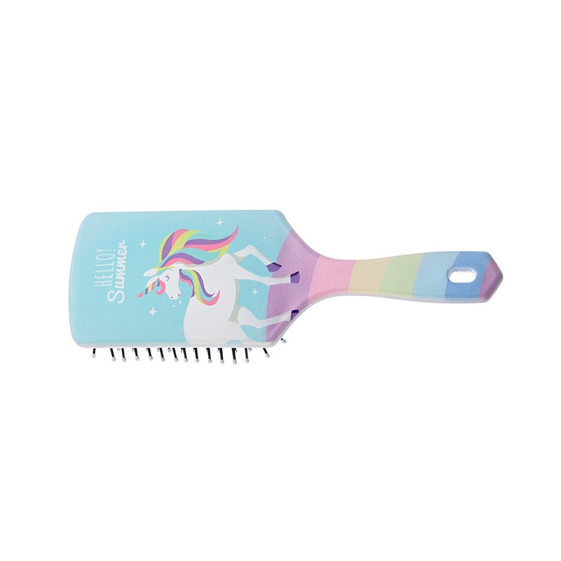 Βούρτσα Ξεμπερδέματος Χτενίσματος Πλακέ Μονόκερος Γαλάζιο Βούρτσα Ξεμπερδέματος Χτενίσματος Πλακέ Μονόκερος Γαλάζιο