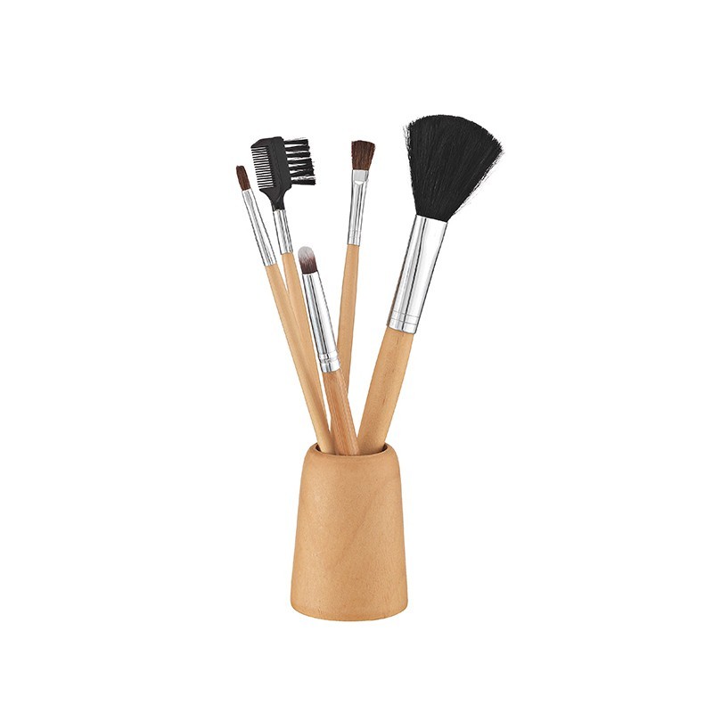 Πινέλα μακιγιάζ ξύλινα με βάση σετ 5 τμχ