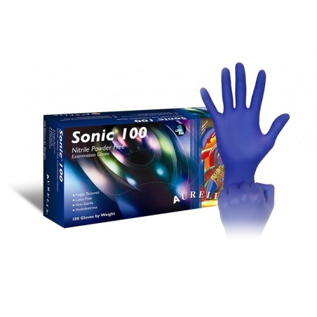 Γάντια Νιτριλίου Μπλε χωρίς πούδρα Sonic Aurelia