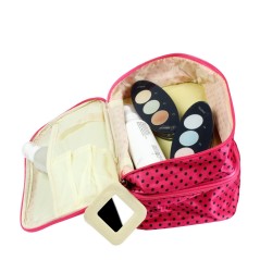 Νεσεσέρ δύο επιπέδων με καθρέφτη σε ροζ πουά