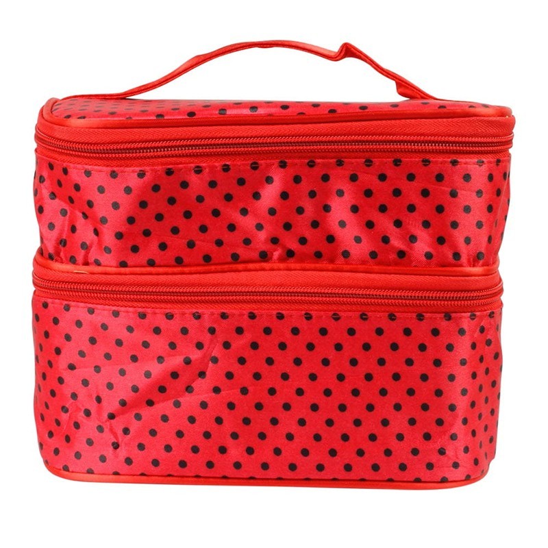 Νεσεσέρ δύο επιπέδων με καθρέφτη σε κόκκινο πουά