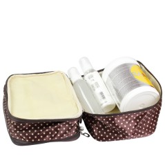 Νεσεσέρ δύο επιπέδων με καθρέφτη σε καφέ πουά