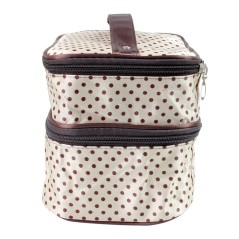 Νεσεσέρ δύο επιπέδων με καθρέφτη σε μπεζ πουά