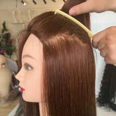 Εκπαιδευτικό κεφάλι κομμωτικής με 100% φυσική τρίχα.