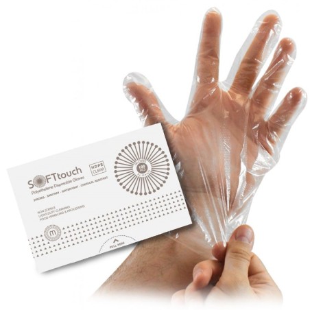 Γάντια μίας χρήσης σαγρέ πολυαιθυλενίου 100τμχ